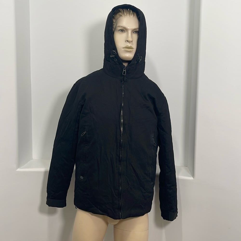 Zara Men’s High Performance Black Hooded Denim Jacket Full Zipper